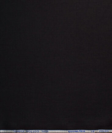 Raymond Men's Cotton Solids  Unstitched Shirting Fabric (Jet Black)