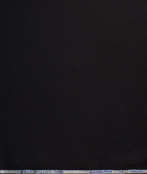 Raymond Men's Cotton Solids  Unstitched Shirting Fabric (Jet Black)