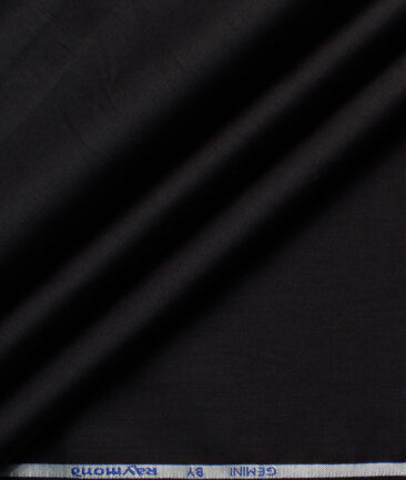 Raymond Men's Cotton Solids  Unstitched Shirting Fabric (Jet Black)