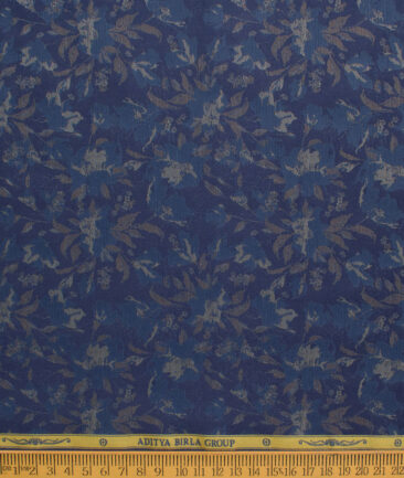 Soktas Men's 80's Giza Cotton Self Design  Unstitched Shirting Fabric (Dark Royal Blue)