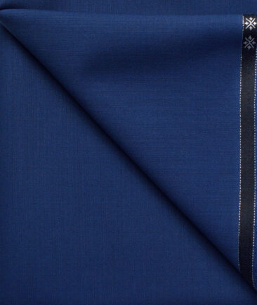 Cavalero Men's 50% Wool Super 120's Solids  Unstitched Trouser Fabric (Royal Blue)