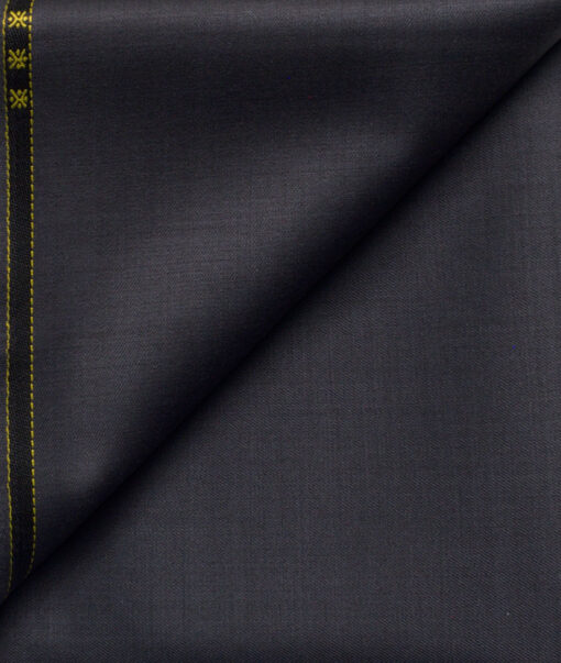 Cavalero Men's 50% Wool Super 120's Solids  Unstitched Trouser Fabric (Dark Grey)