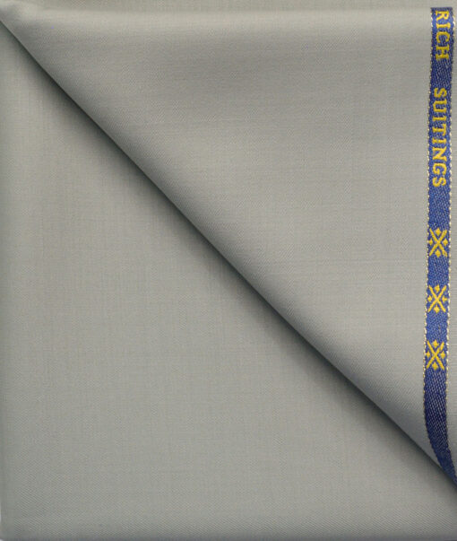 Cavalero Men's 50% Wool Super 120's Solids  Unstitched Trouser Fabric (Pista Green)