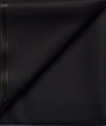 Cavalero Men's 50% Wool Super 120's Structured  Unstitched Trouser Fabric (Black)