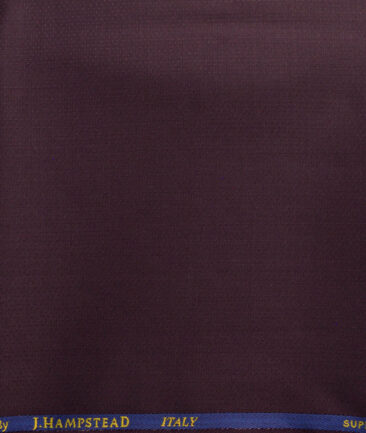 J.Hampstead Men's 30% Wool Super 120's Structured  Unstitched Trouser Fabric (Dark Wine) - Image 2