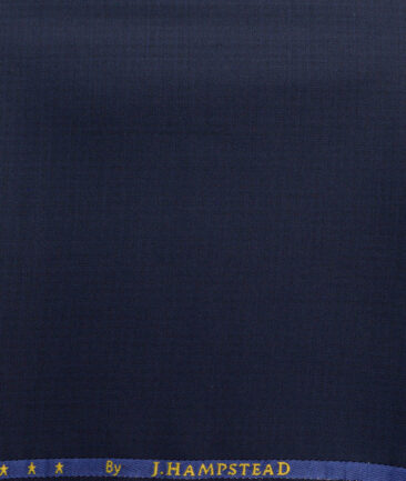 J.Hampstead Men's 30% Wool Super 100's Self Design  Unstitched Trouser Fabric (Dark Blue) - Image 2