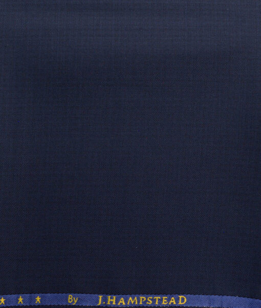 J.Hampstead Men's 30% Wool Super 100's Self Design  Unstitched Trouser Fabric (Dark Blue) - Image 2