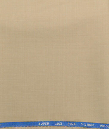 J.Hampstead Men's 45% Wool Super 110's Solids  Unstitched Trouser Fabric (Beige) - Image 2
