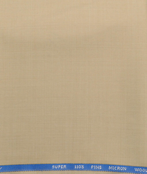 J.Hampstead Men's 45% Wool Super 110's Solids  Unstitched Trouser Fabric (Beige) - Image 2