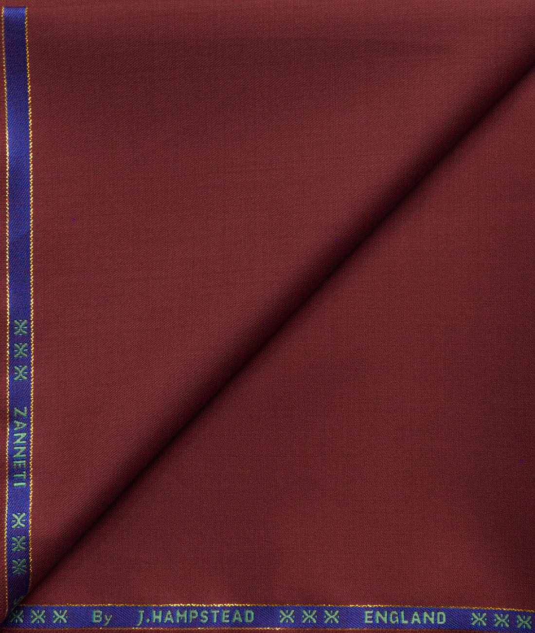 J.Hampstead Men's 50% Wool Super 140's Solids Unstitched Trouser Fabric (Red) J.Hampstead Men's 50% Wool Super 140's Solids Unstitched Trouser Fabric (Red)