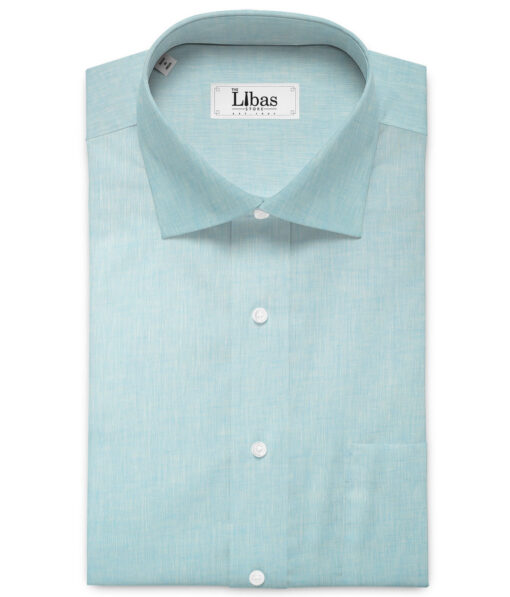 Raymond Men's 100% Pure Linen 60 LEA Solids  Unstitched Shirting Fabric (Arctic Blue)