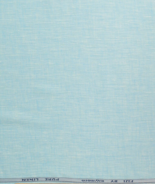 Raymond Men's 100% Pure Linen 60 LEA Solids  Unstitched Shirting Fabric (Arctic Blue)