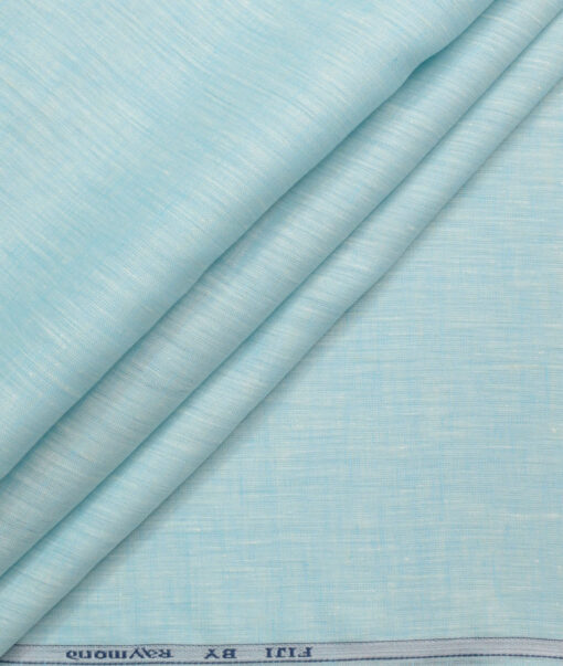 Raymond Men's 100% Pure Linen 60 LEA Solids  Unstitched Shirting Fabric (Arctic Blue)