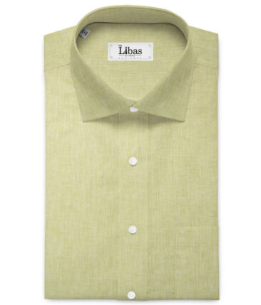 Raymond Men's 100% Pure Linen 60 LEA Self Design  Unstitched Shirting Fabric (Daffodil Yellow)
