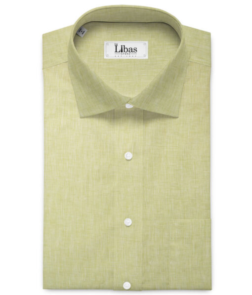 Raymond Men's 100% Pure Linen 60 LEA Self Design  Unstitched Shirting Fabric (Daffodil Yellow)