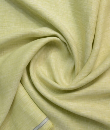 Raymond Men's 100% Pure Linen 60 LEA Self Design  Unstitched Shirting Fabric (Daffodil Yellow)
