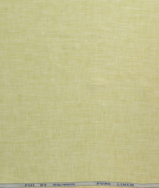 Raymond Men's 100% Pure Linen 60 LEA Self Design  Unstitched Shirting Fabric (Daffodil Yellow)