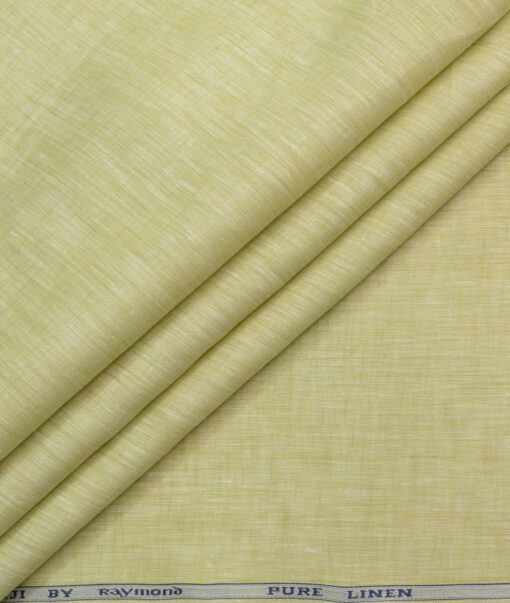 Raymond Men's 100% Pure Linen 60 LEA Self Design  Unstitched Shirting Fabric (Daffodil Yellow)
