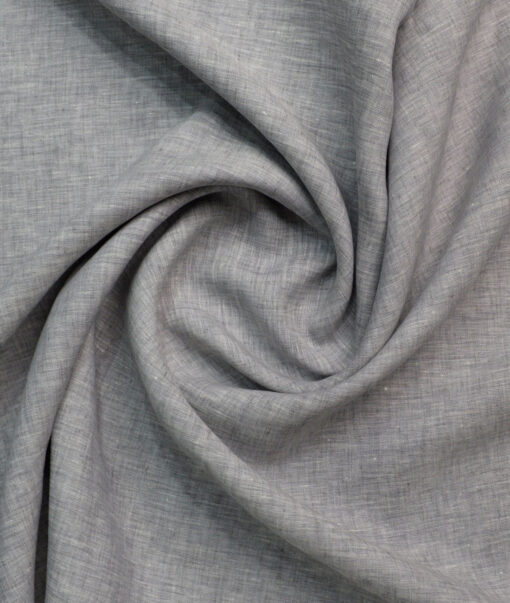 Raymond Men's 100% Pure Linen 60 LEA Self Design  Unstitched Shirting Fabric (Grey)