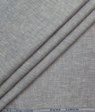 Raymond Men's 100% Pure Linen 60 LEA Self Design  Unstitched Shirting Fabric (Grey)