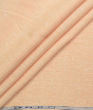 Raymond Men's 100% Pure Linen 60 LEA Solids  Unstitched Shirting Fabric (Light Orange)