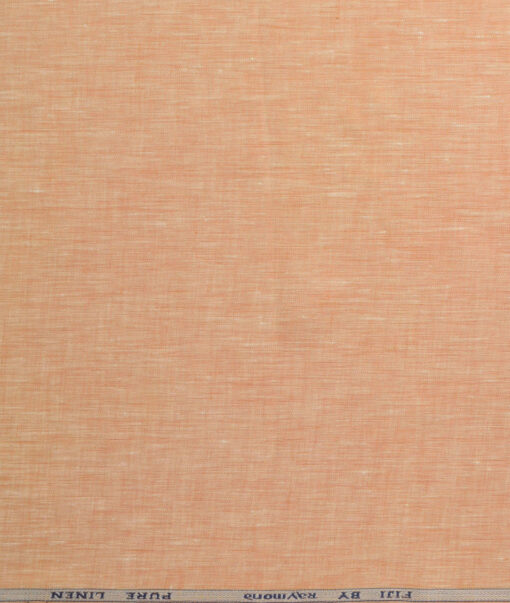 Raymond Men's 100% Pure Linen 60 LEA Self Design  Unstitched Shirting Fabric (Orange)