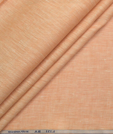 Raymond Men's 100% Pure Linen 60 LEA Self Design  Unstitched Shirting Fabric (Orange)