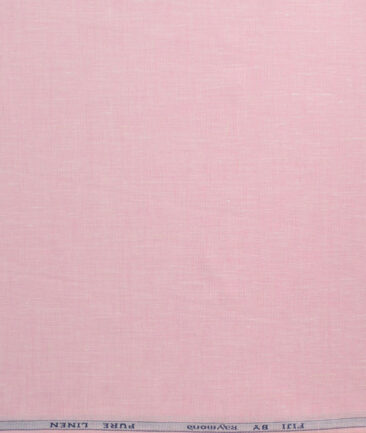 Raymond Men's 100% Pure Linen 60 LEA Solids  Unstitched Shirting Fabric (Pink)