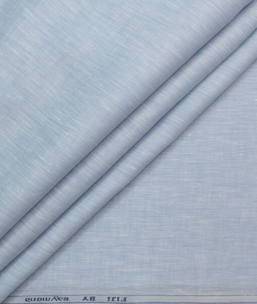 Raymond Men's 100% Pure Linen 60 LEA Self Design  Unstitched Shirting Fabric (Sky Blue)