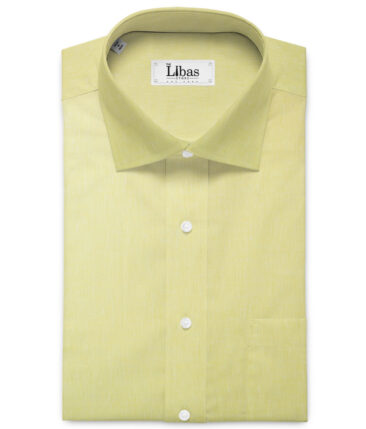 Raymond Men's 100% Pure Linen 60 LEA Solids  Unstitched Shirting Fabric (Yellow)