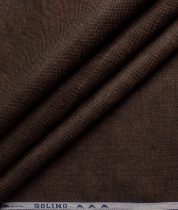 Solino Men's 100% Linen 30 LEA Solids  Unstitched Suiting Fabric (Dark Chocolate Brown)