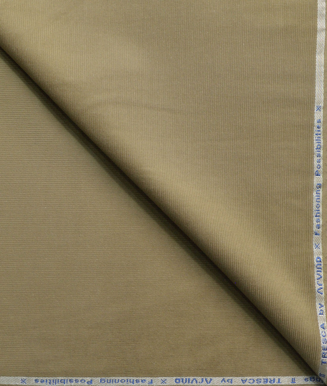 Arvind Tresca Men's Cotton Striped Unstitched Stretchable Corduroy Trouser Fabric (Light Brownish Green) Arvind Tresca Men's Cotton Striped Unstitched Stretchable Corduroy Trouser Fabric (Light Brownish Green)