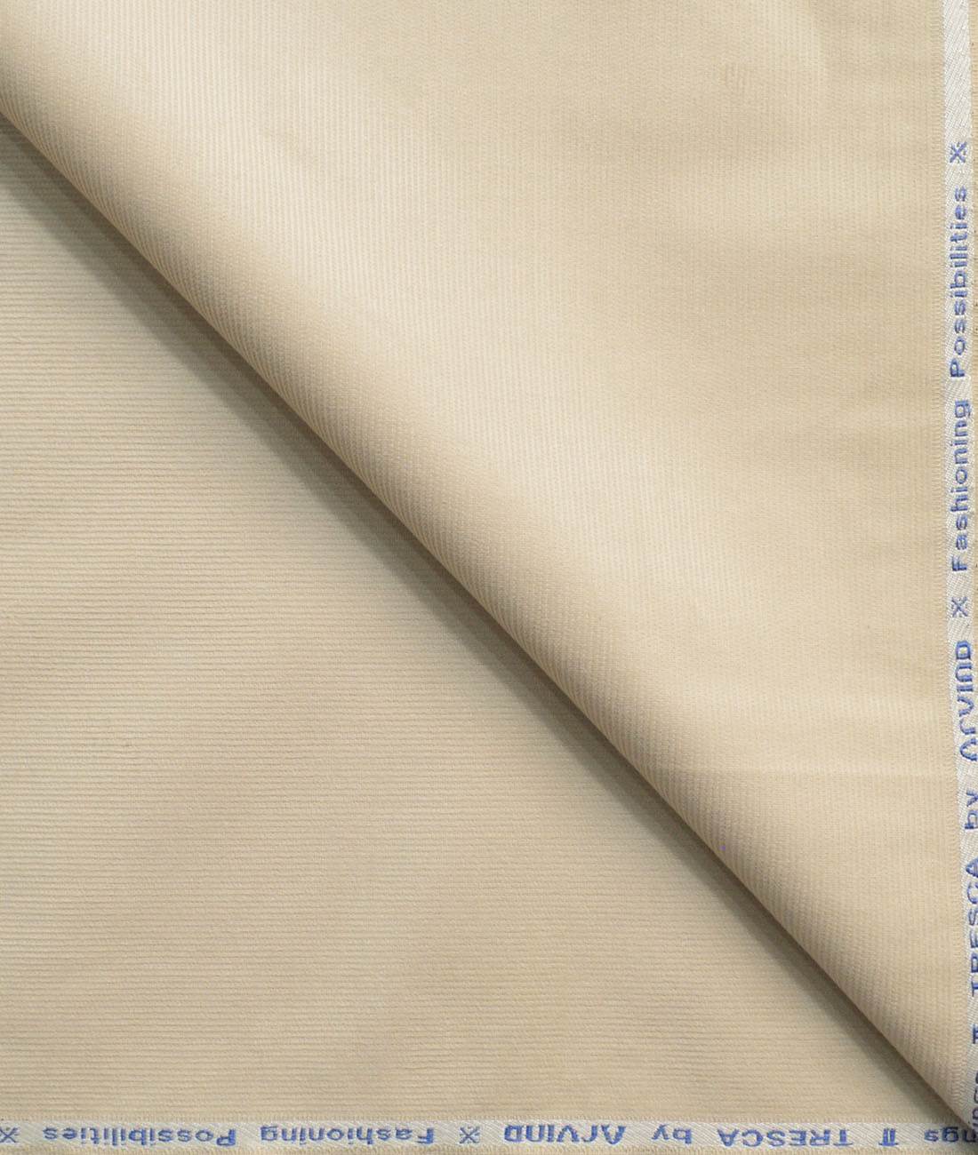 Arvind Tresca Men's Cotton Striped Unstitched Stretchable Corduroy Trouser Fabric (Cream) Arvind Tresca Men's Cotton Striped Unstitched Stretchable Corduroy Trouser Fabric (Cream)