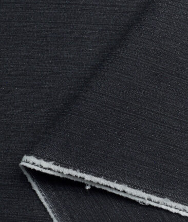 Arvind Men's Cotton Self Design  Unstitched Stretchable Denim Jeans Fabric (Carbon Black)
