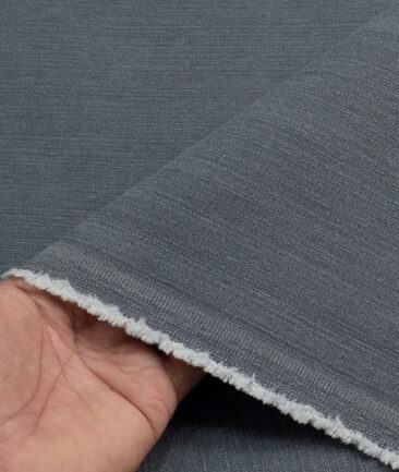 Arvind Men's Cotton Self Design  Unstitched Stretchable Denim Jeans Fabric (Mica Grey)