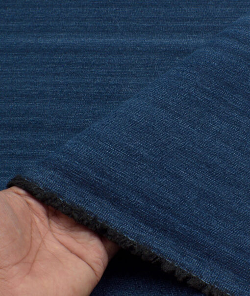 Arvind Men's Cotton Self Design  Unstitched Stretchable Denim Jeans Fabric (Royal Blue)