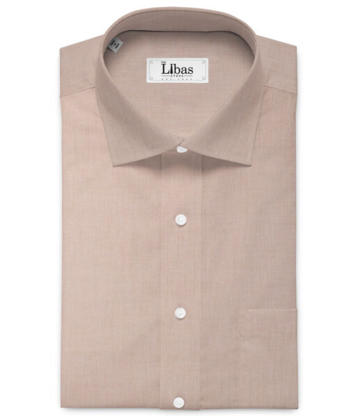 Raymond Men's 100% Cotton Solids  Unstitched Shirting Fabric (Peach) - Image 2