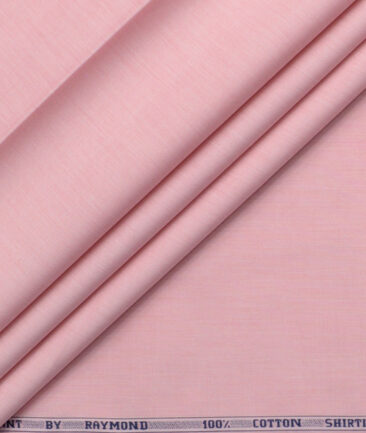 Raymond Men's 100% Cotton Solids  Unstitched Shirting Fabric (Rose Pink)