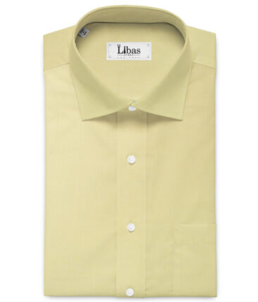 Raymond Men's 100% Cotton Solids  Unstitched Shirting Fabric (Yellow) - Image 2