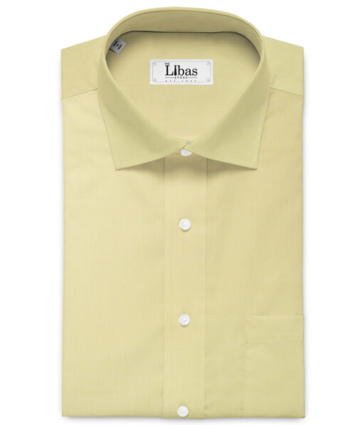 Raymond Men's 100% Cotton Solids  Unstitched Shirting Fabric (Yellow) - Image 2