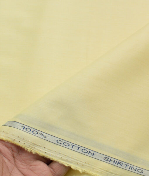 Raymond Men's 100% Cotton Solids  Unstitched Shirting Fabric (Yellow) - Image 3