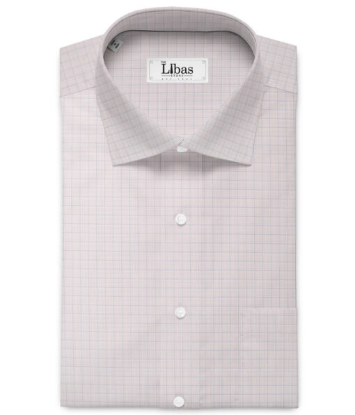 Raymond Men's 100% Cotton Checks  Unstitched Shirting Fabric (Pink) - Image 2
