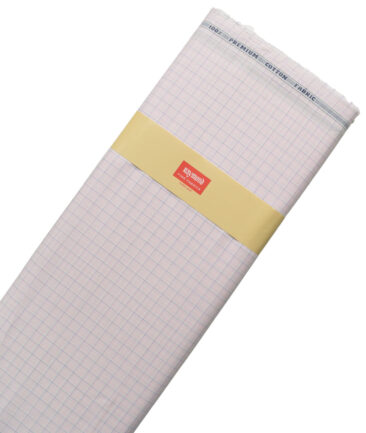 Raymond Men's 100% Cotton Checks  Unstitched Shirting Fabric (Pink) - Image 6