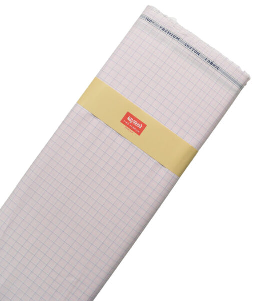 Raymond Men's 100% Cotton Checks  Unstitched Shirting Fabric (Pink) - Image 6