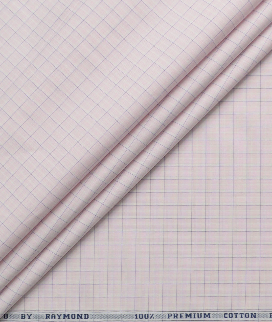 Raymond Men's 100% Cotton Checks Unstitched Shirting Fabric (Pink) - Image 1