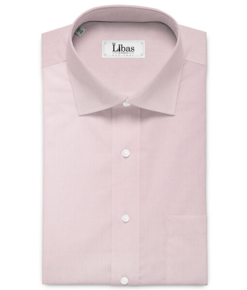 Raymond Men's 100% Cotton Self Design  Unstitched Shirting Fabric (Pink) - Image 2