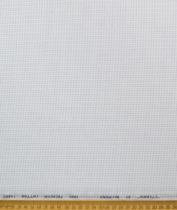 Raymond Men's 100% Cotton Checks  Unstitched Shirting Fabric (White & Purple) - Image 5