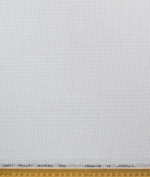 Raymond Men's 100% Cotton Checks  Unstitched Shirting Fabric (White & Purple) - Image 5