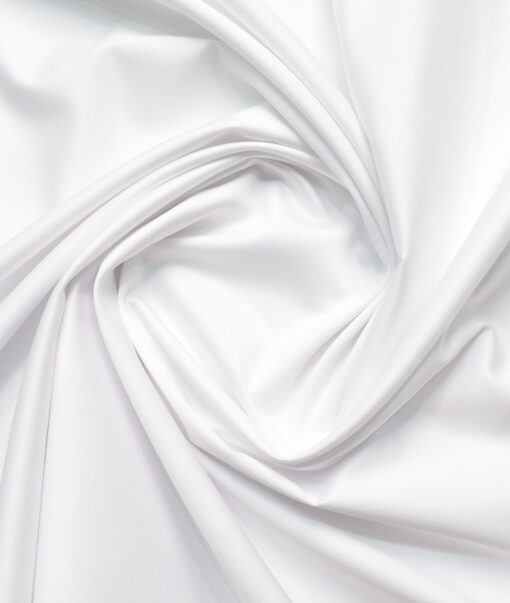 Cadini Men's Bamboo Solids  Unstitched Wrinkle Free Shirting Fabric (White)