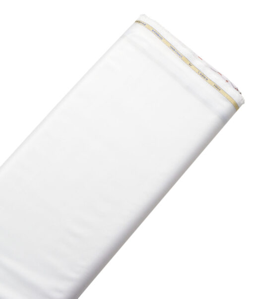 Cadini Men's Bamboo Solids  Unstitched Wrinkle Free Shirting Fabric (White)